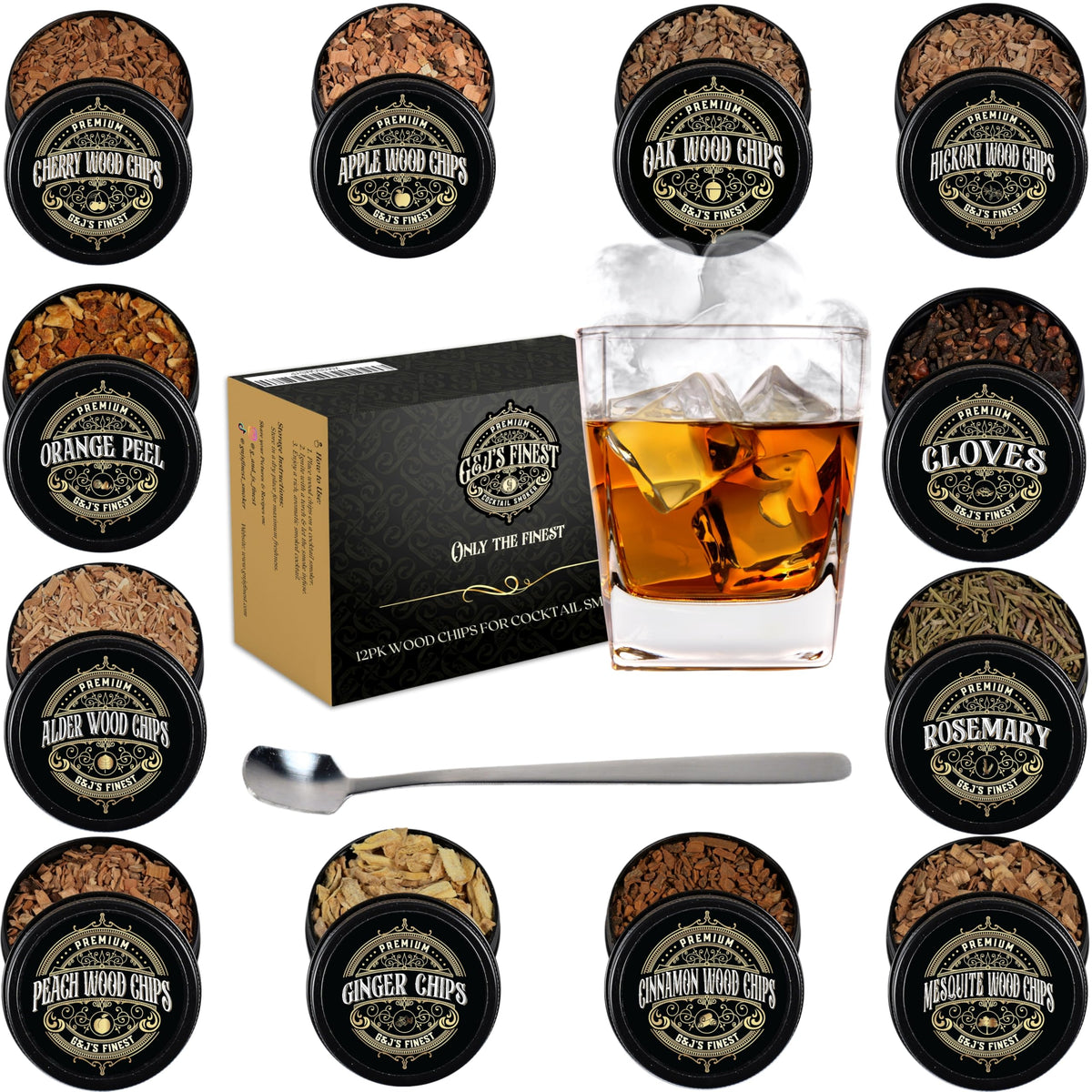 G & J's Finest cocktail smoker chips for bold aroma and effortless smoking.