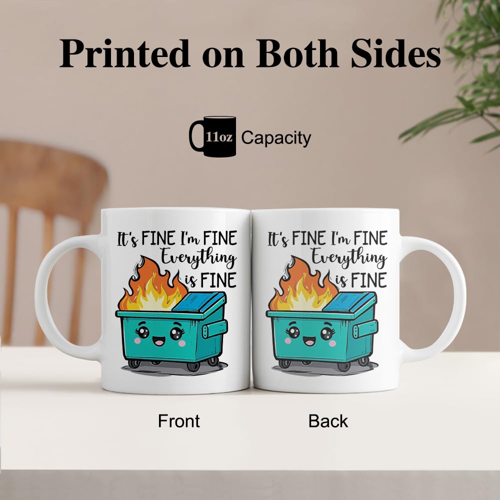Gkodw mug double-sided print for versatile desk use.