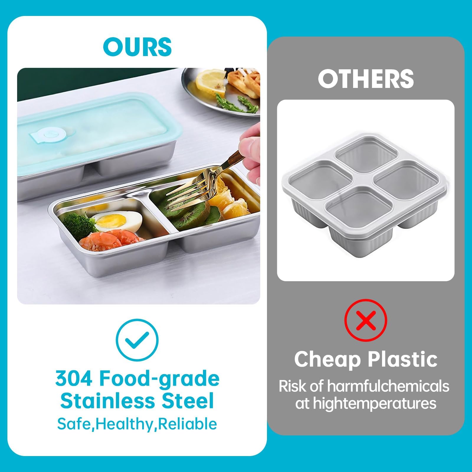 Gksuu dual-compartment snack container keeps snacks neatly separated for fresh flavors.