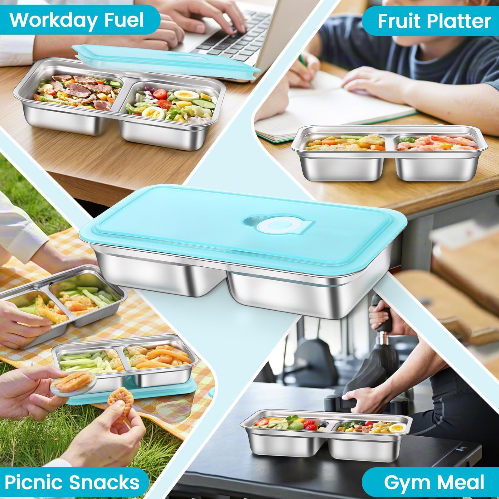 Gksuu stackable, dishwasher-safe container saves space and eases cleanup.