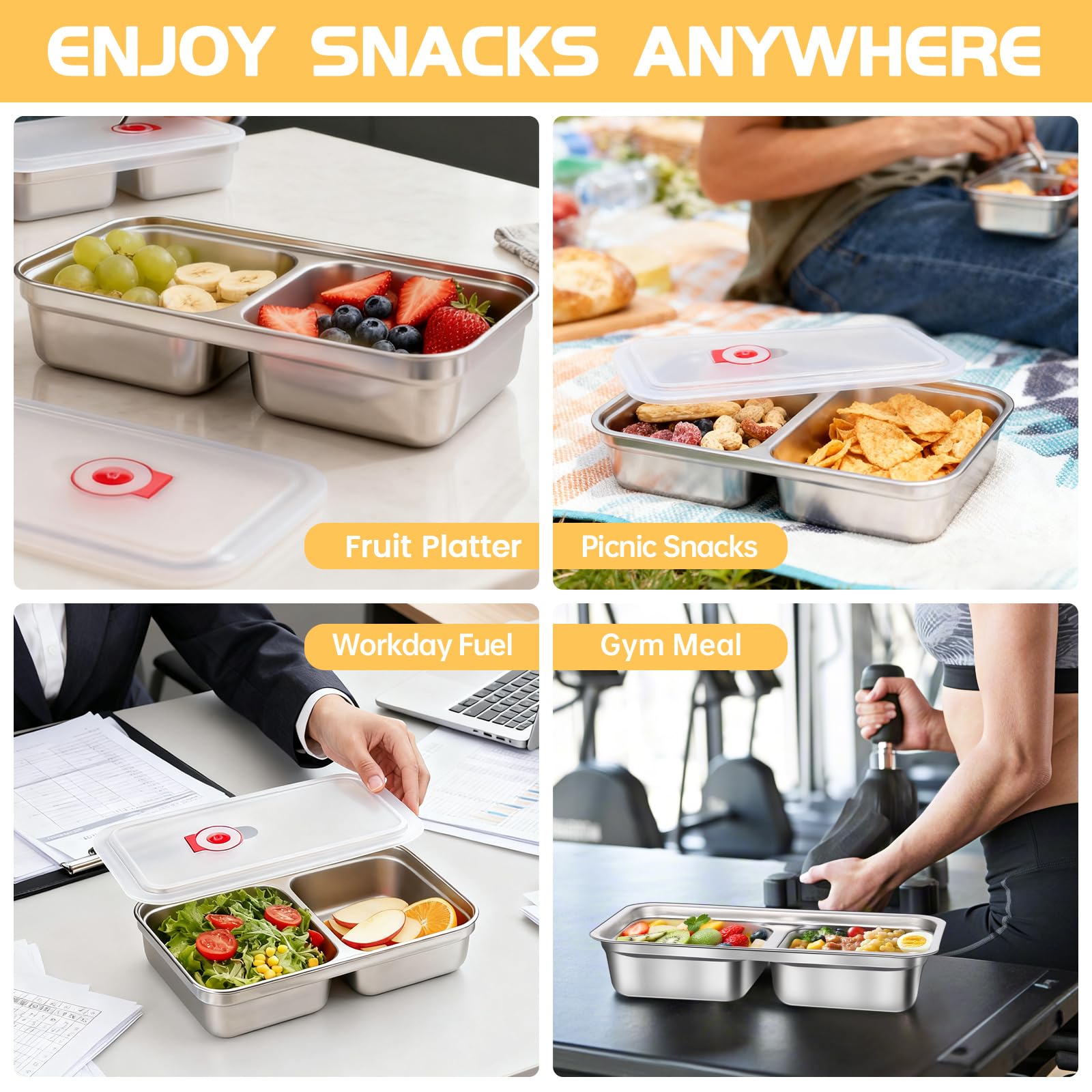 Gksuu stackable containers save fridge and cabinet space.
