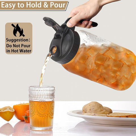 Glabotoil pitcher shows graduated measurements for portions.