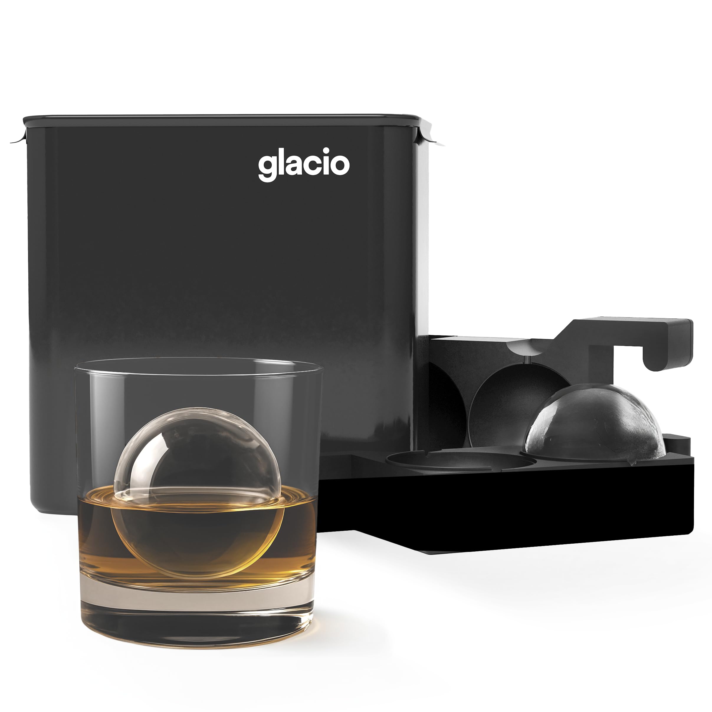 Glacio clear ice maker set with ice ball mold for crystal-clear whiskey ice