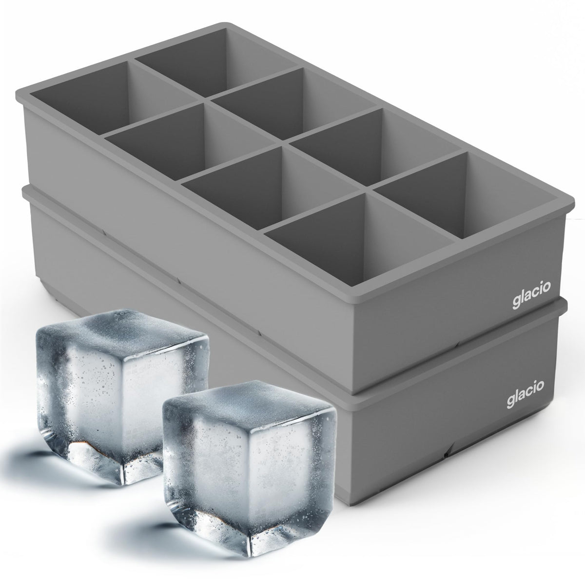 glacio Ice Cube Molds: giant eight-cube blocks that melt slowly, perfect for whiskey.