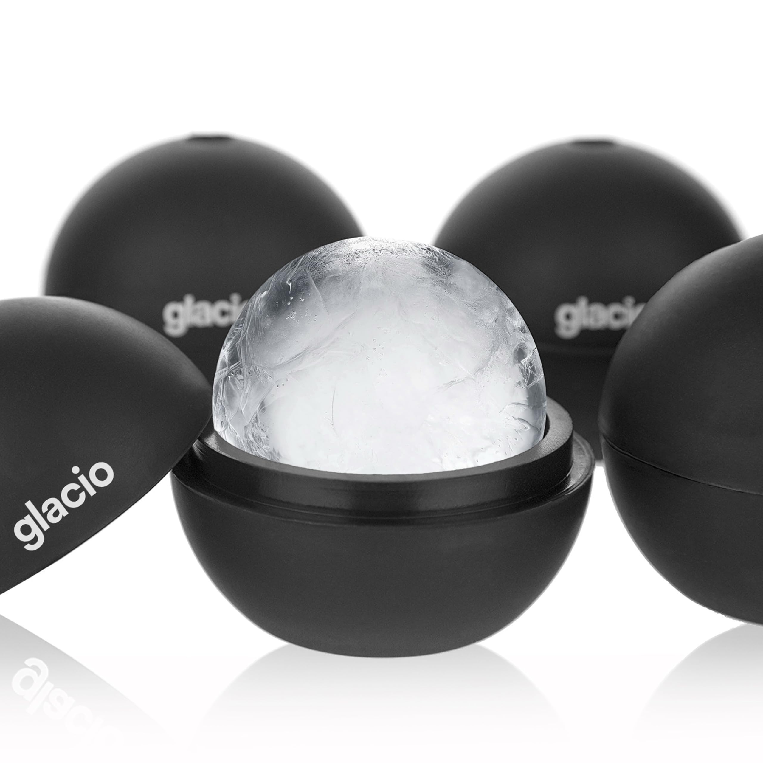 Glacio round ice ball mold 2.5-inch for slow-melting whiskey ice balls.