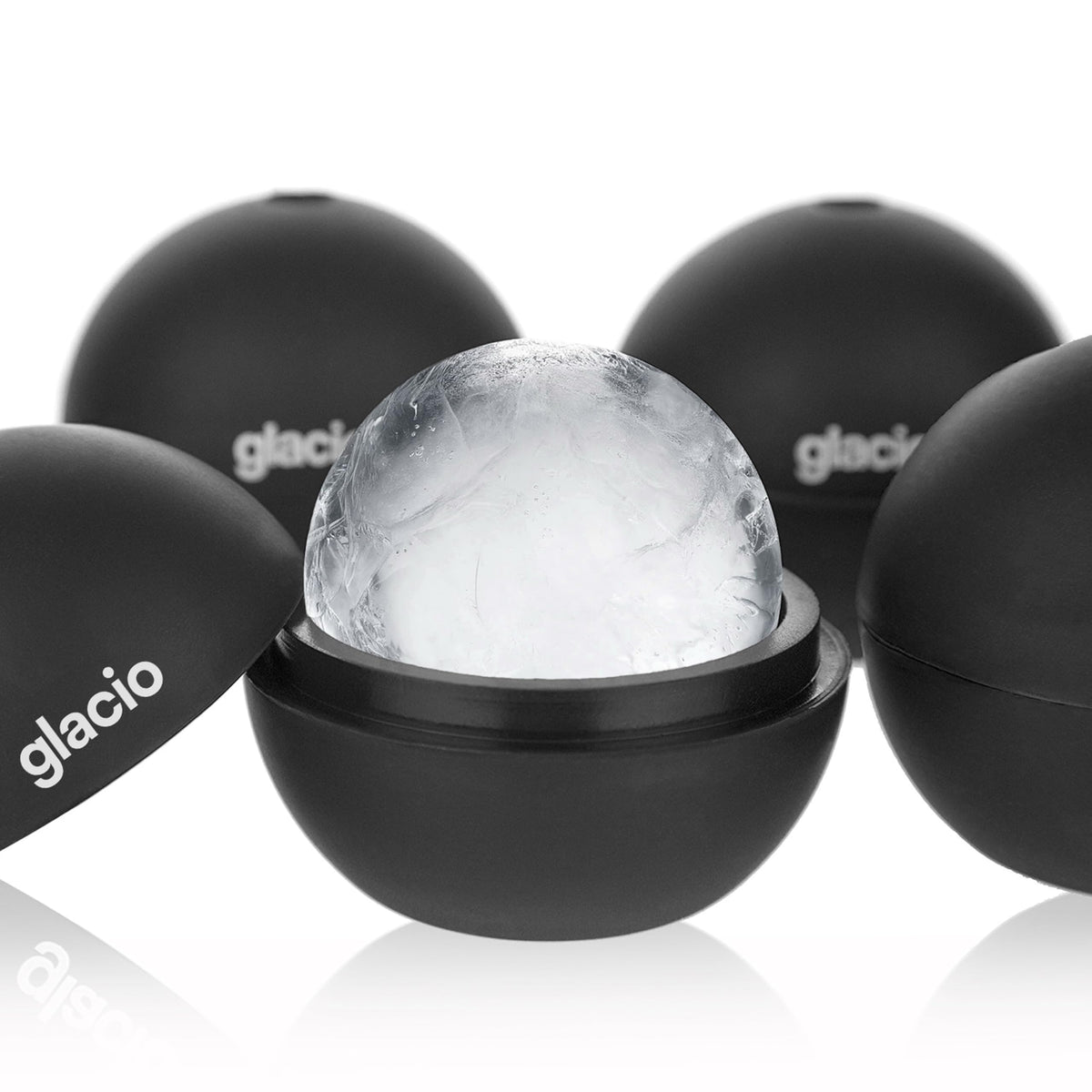 Glacio round ice ball mold 2.5-inch for slow-melting whiskey ice balls.