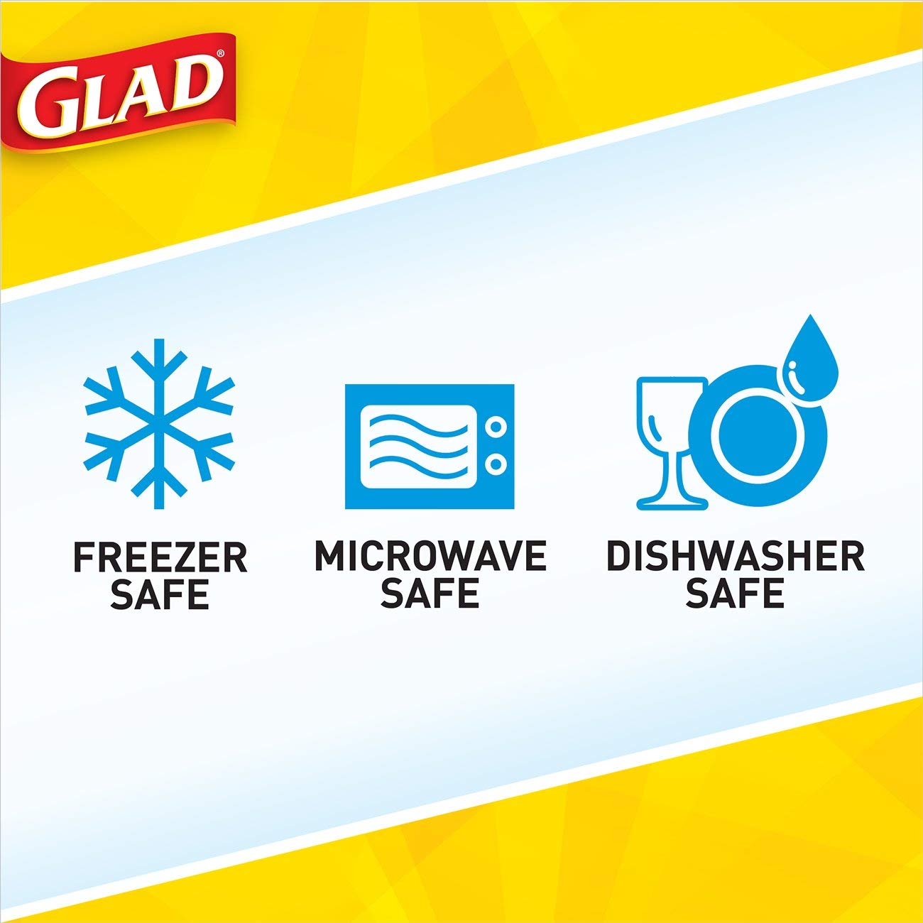 Glad microwave-safe container for reheating meals easily.
