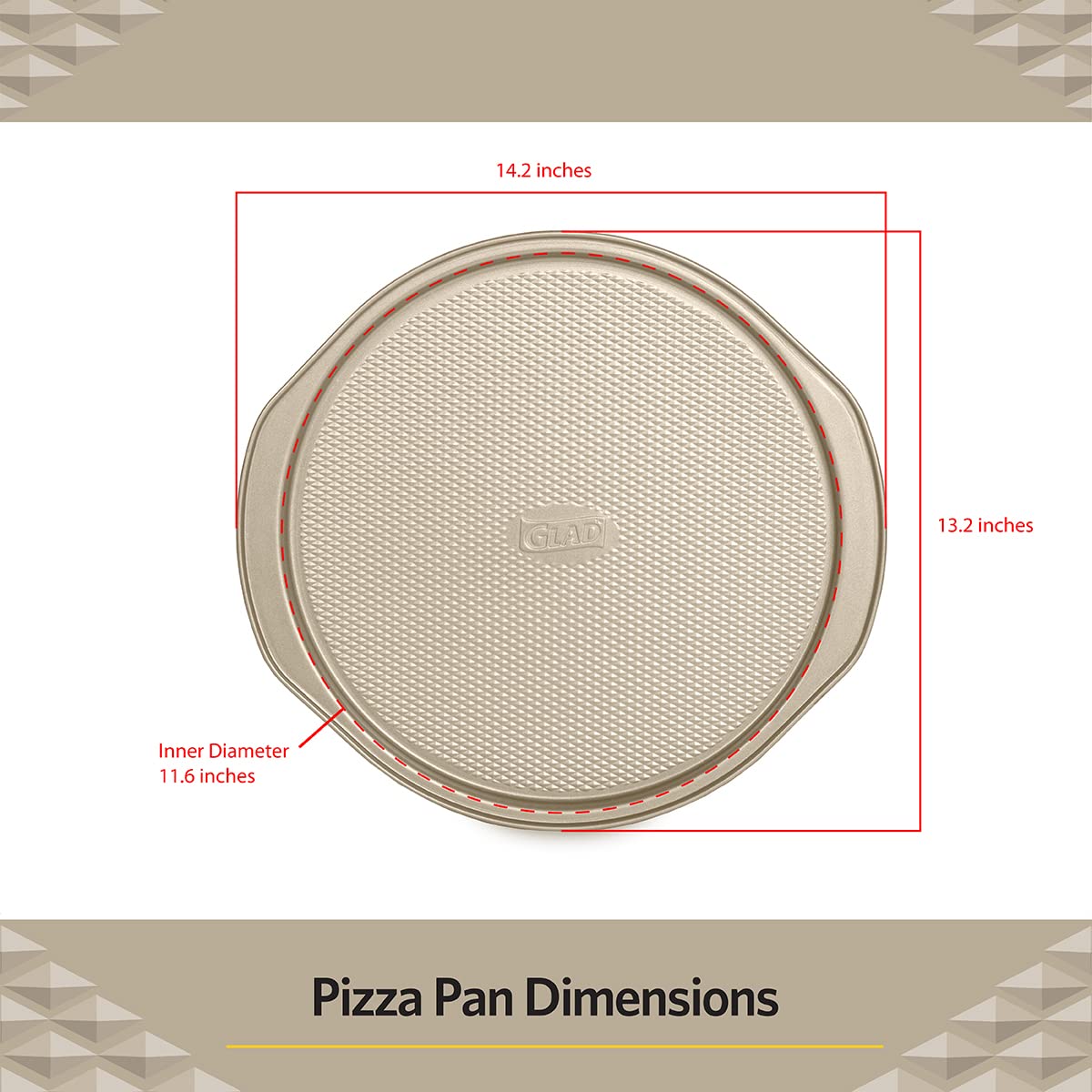 Glad pan exhibits wide edges that function as secure handles during transfer.