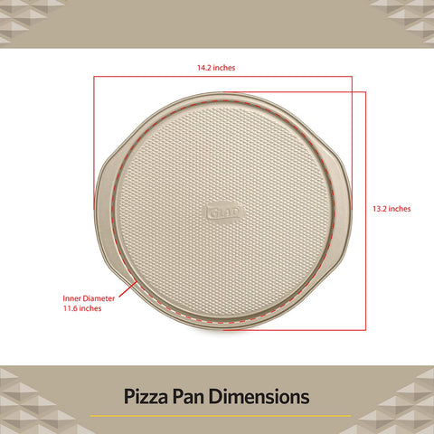 Glad pan exhibits wide edges that function as secure handles during transfer.