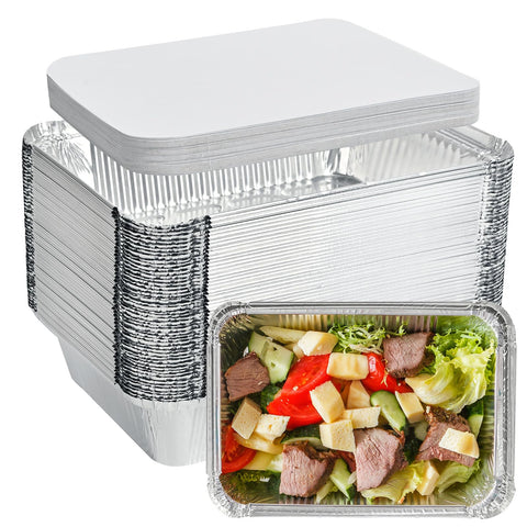 GladValue Gladify50 foil pans top view for even heating during meal prep