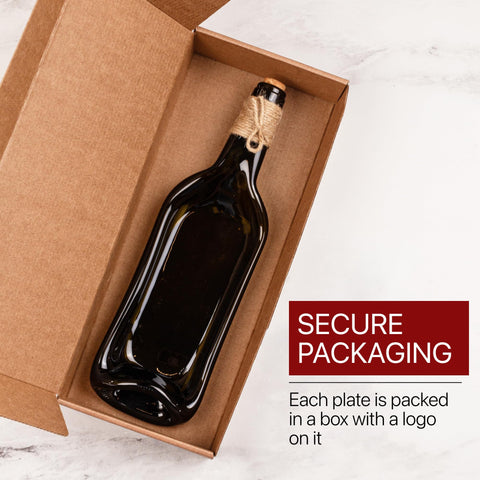 Glasiko World eco-friendly upcycled wine bottle tray for sustainable entertaining.