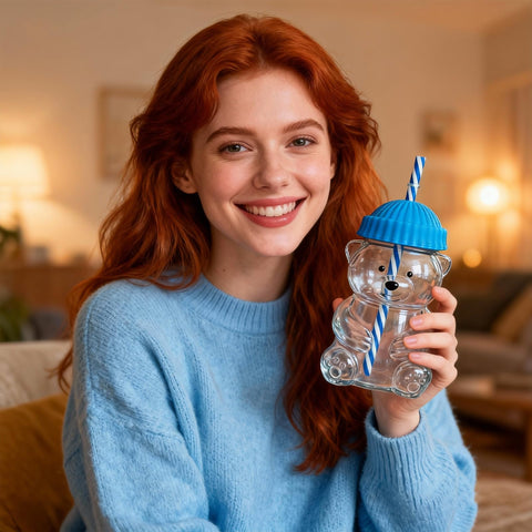 Versatile 20oz glass cup for coffee, tea, or smoothies.