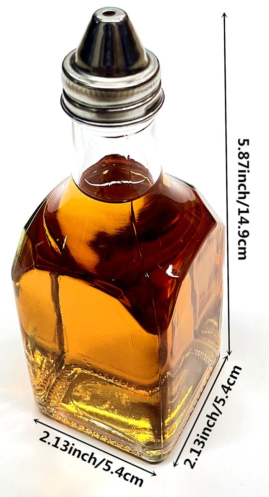 Glass oil and vinegar dispenser set with drip-free spouts for precise pouring and mess-free use