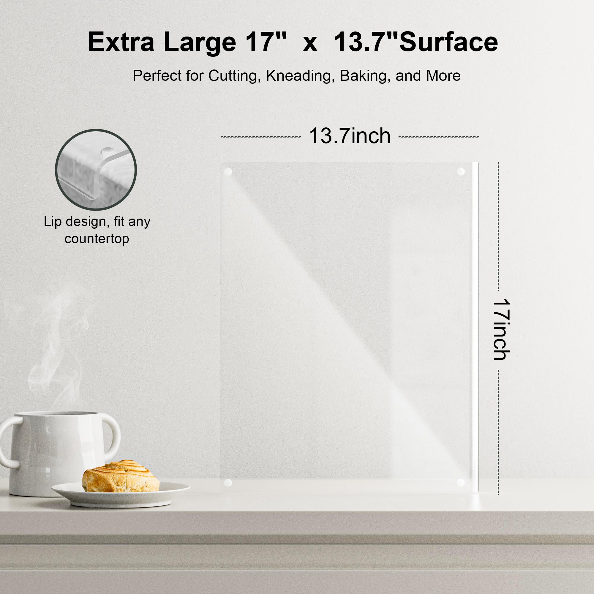 GlassCuisine ergonomic curve improves grip during food prep.
