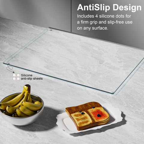GlassCuisine durable tempered glass withstands regular knife use.