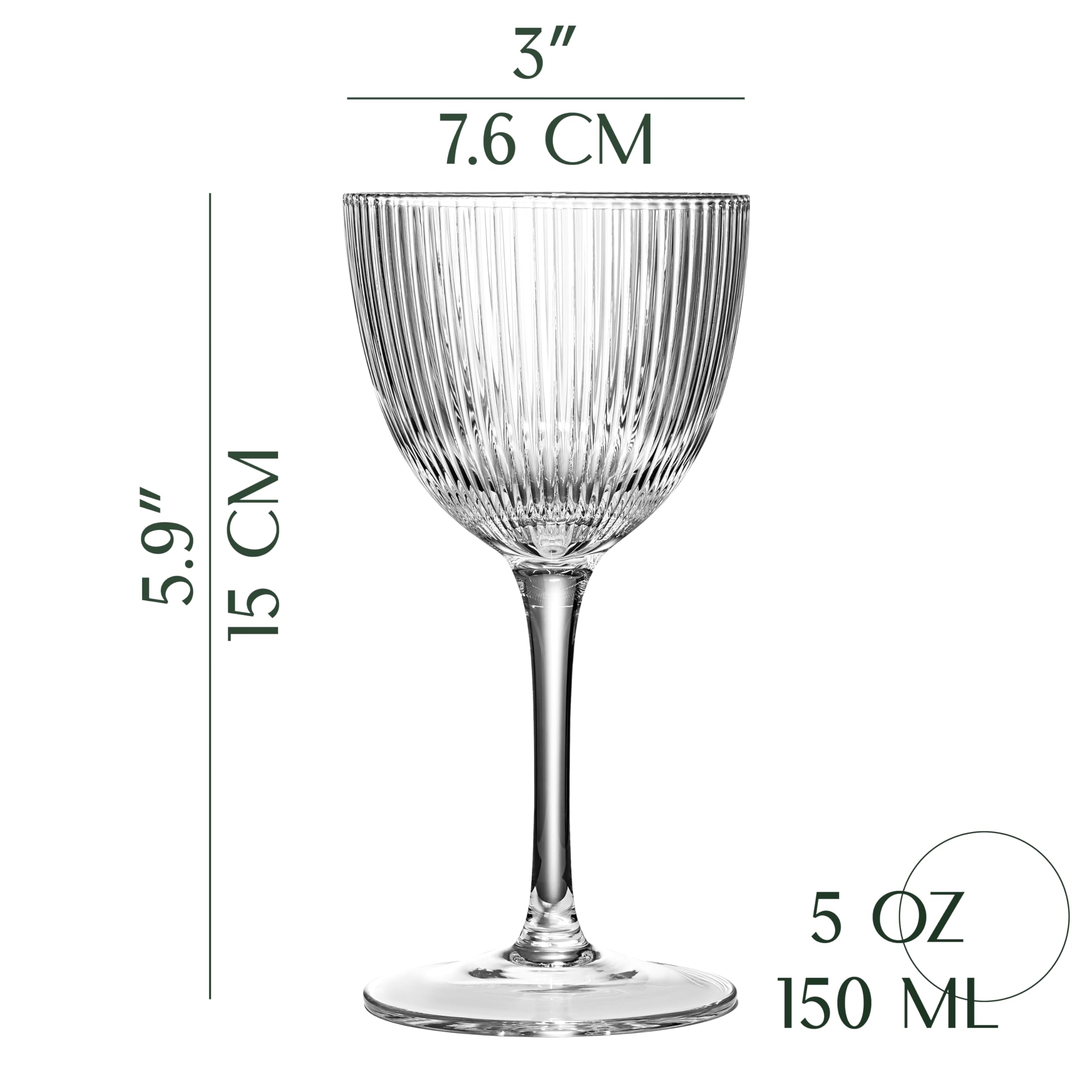 GLASSIQUE CADEAU crystal ribbed Nick-Nora glasses showcase Art Deco elegance.