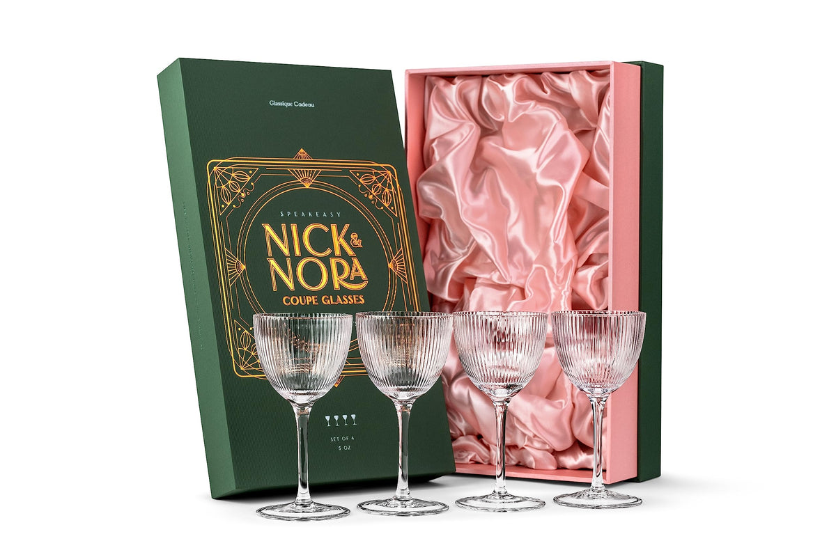 GLASSIQUE CADEAU Nick-Nora coupe set in crystal, 5 oz, ideal for martinis.