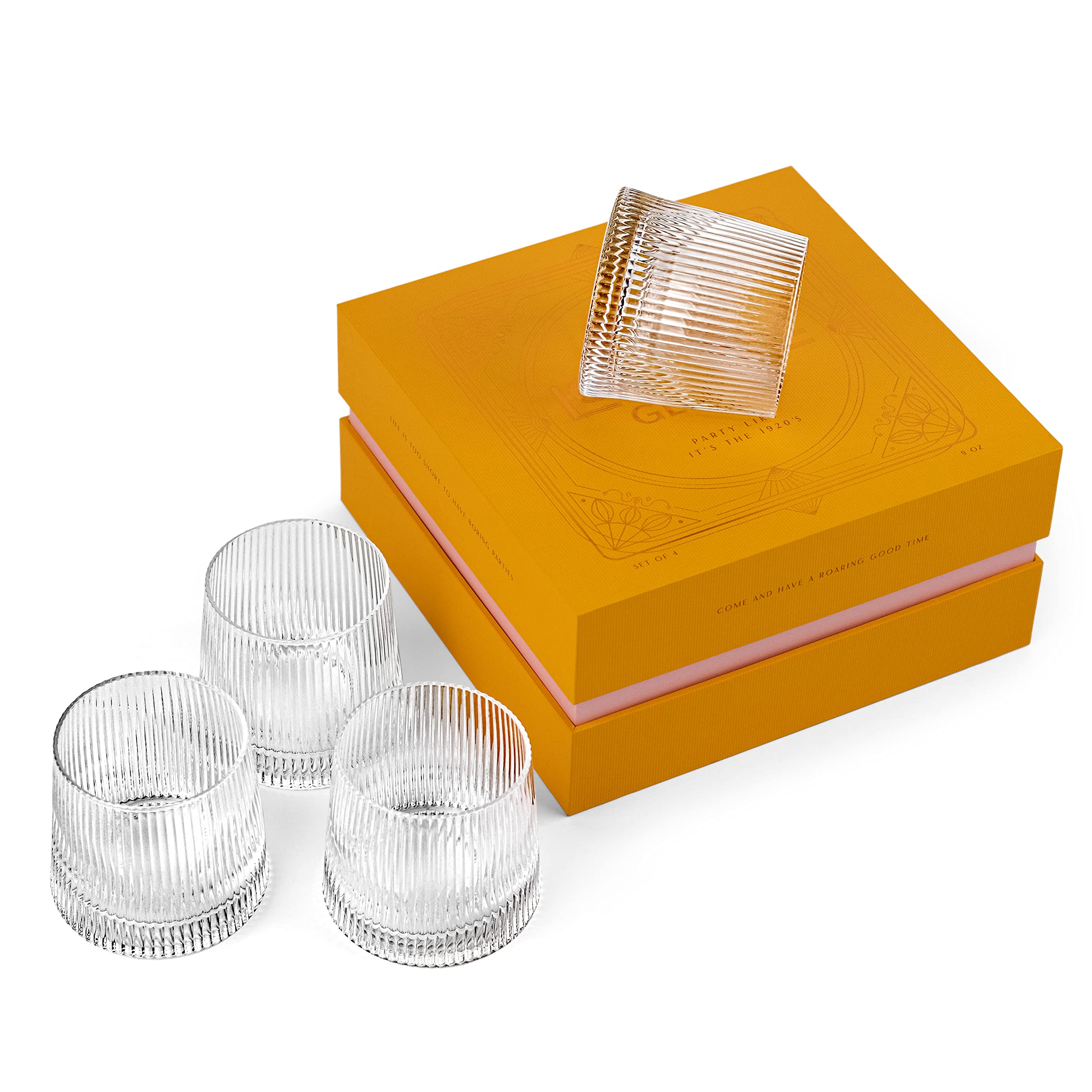 GLASSIQUE CADEAU speakeasy-inspired design elevates home cocktail service.