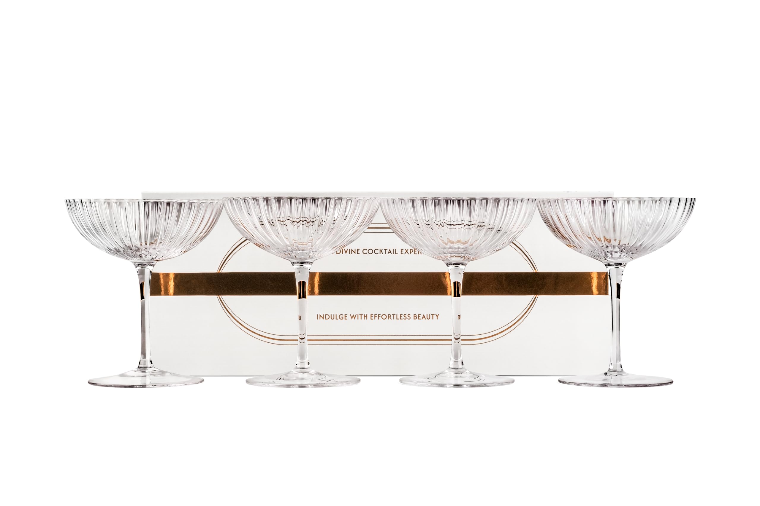 8 oz capacity suits classic cocktails like Espresso Martini and Cosmopolitan.