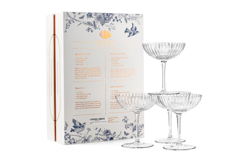 Gift box doubles as storage to protect each glass.