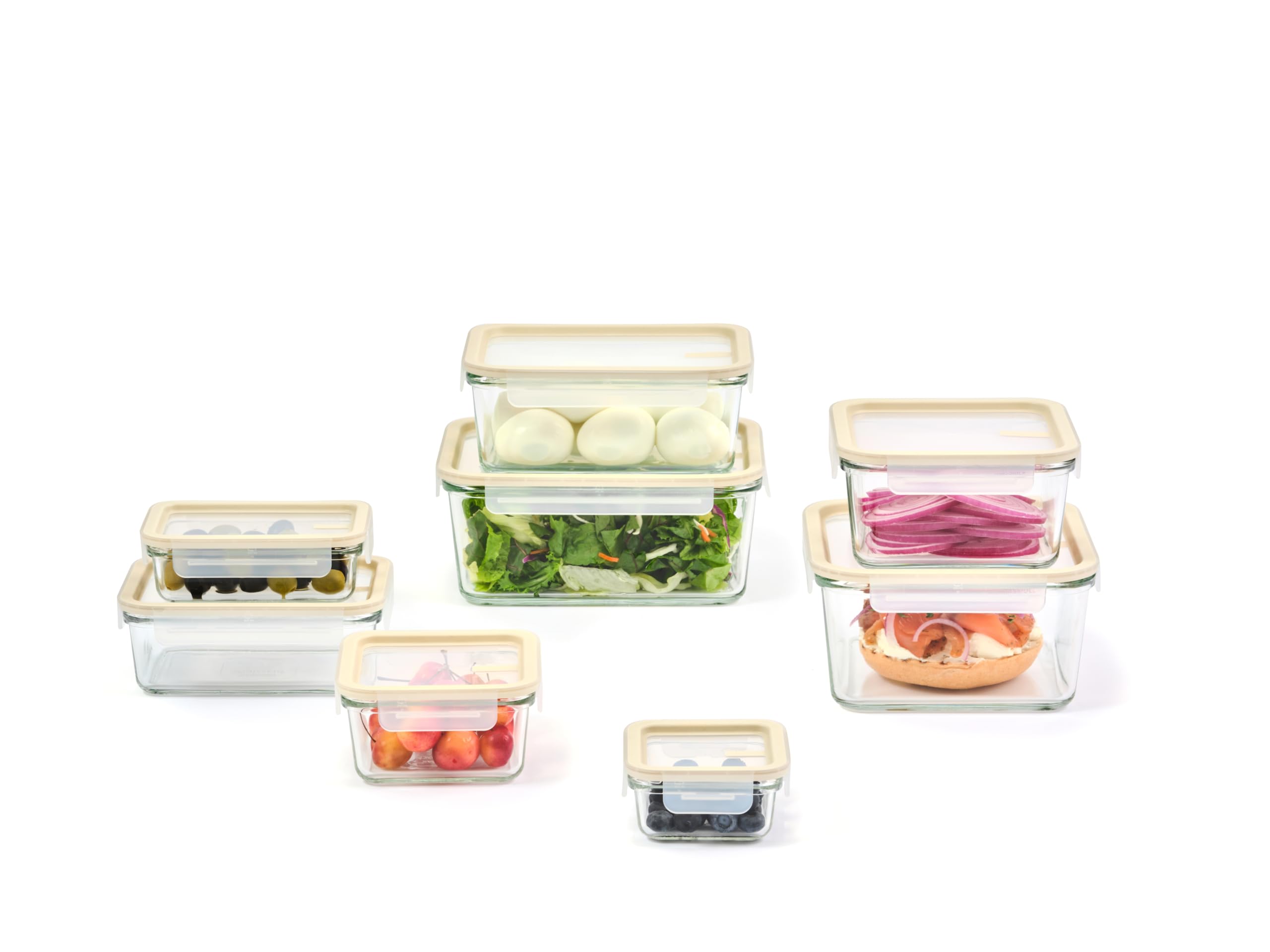 Glasslock Sens 16pcs square-6oz container ideal for snacks and single servings.