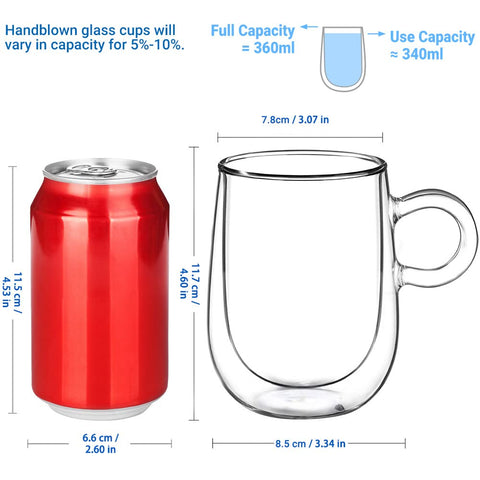 Glastal hand-blown clear glass mug highlights lightness for sipping