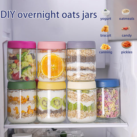 glatabam multi-use jars for oats yogurt salads and snacks