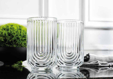 Glaver's clear 17oz drinking glass suitable for cocktails, iced tea, or everyday beverages