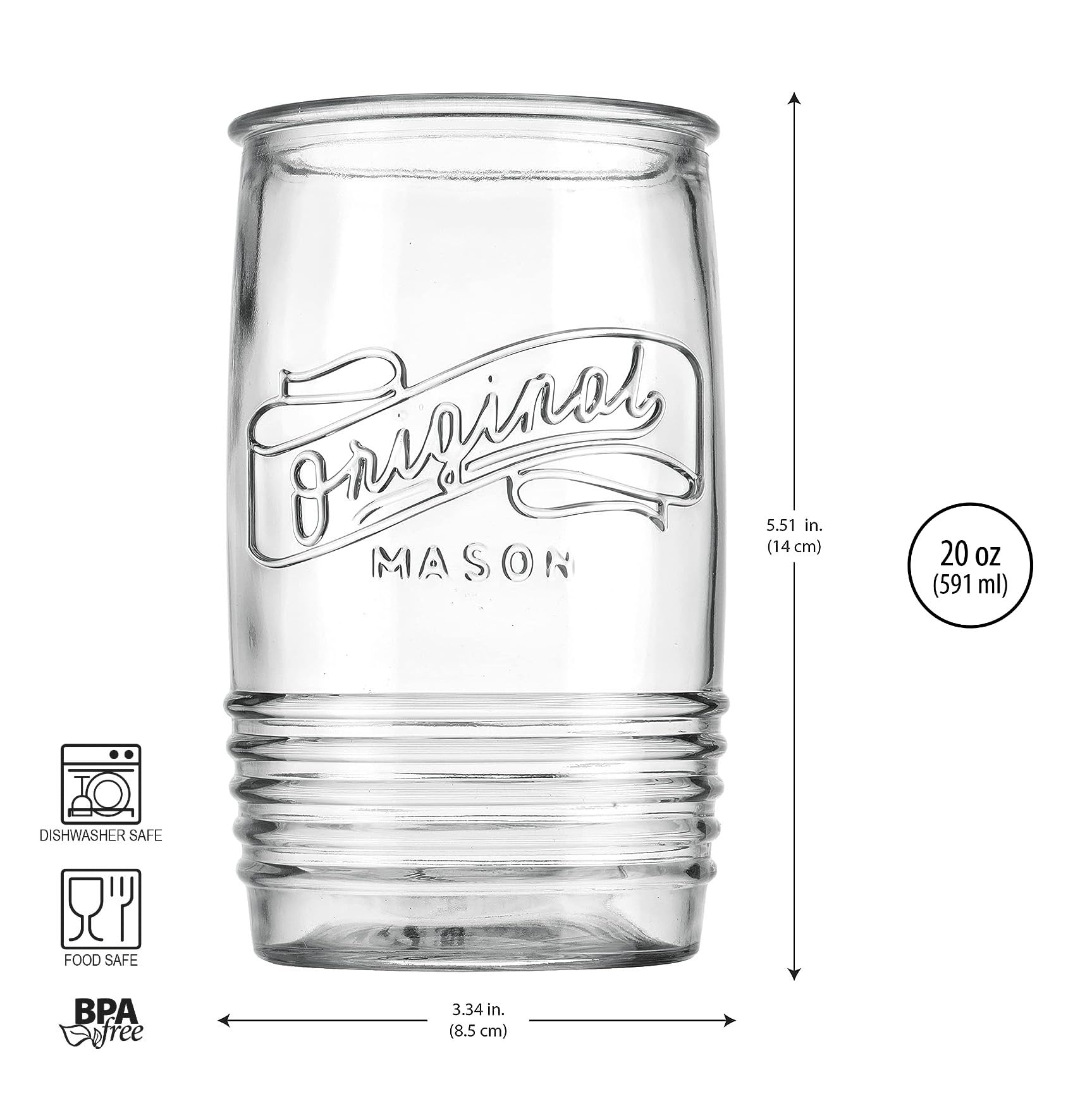 Glaver's embossed vintage Italian design tumbler adds refined style to any table