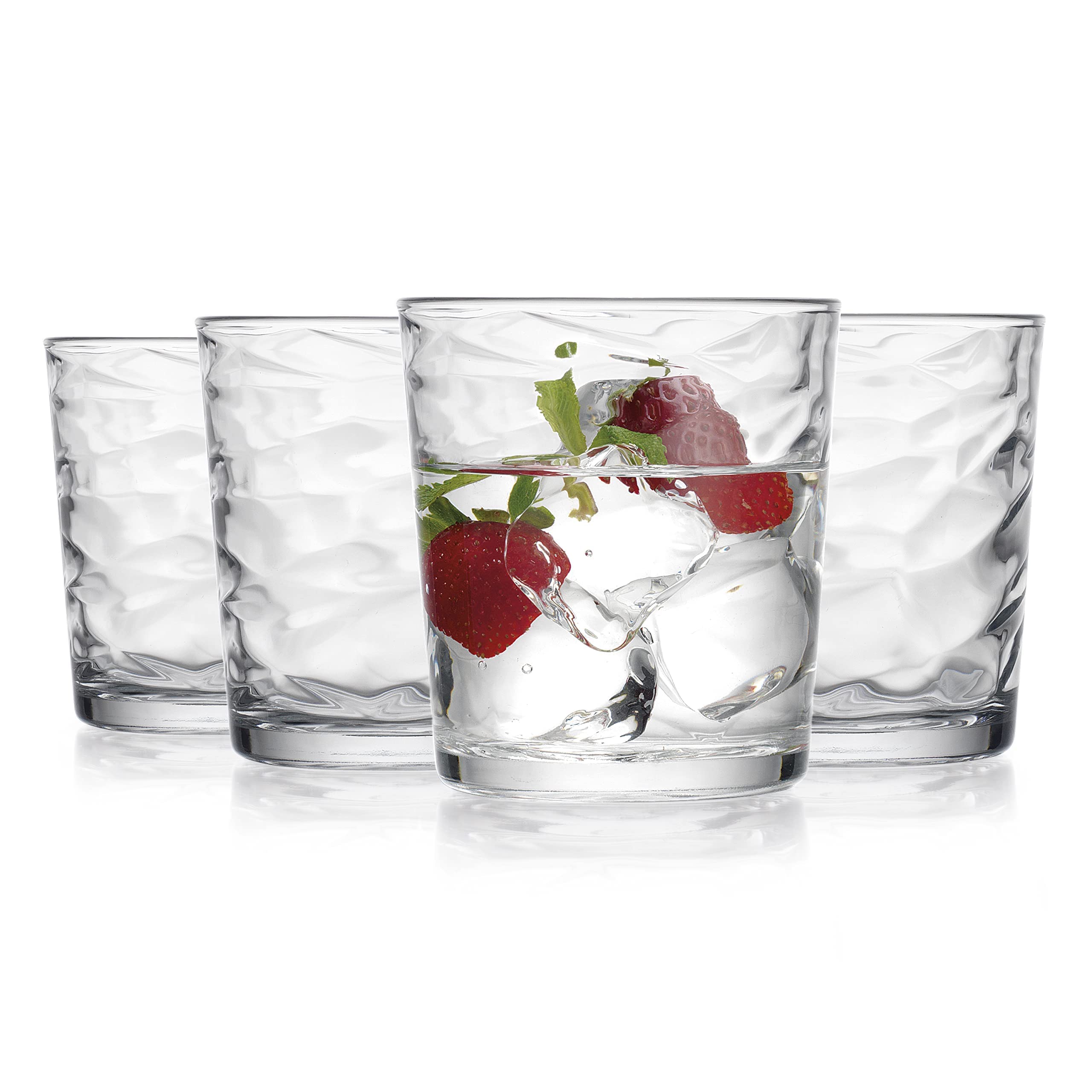 Glaver's glasses cast geometric shadows for a dramatic table vibe.