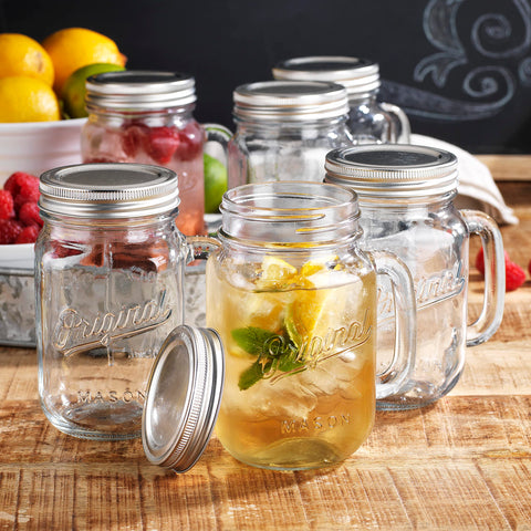 Glaver's mason-jar-mug-16oz-with-handle offers secure grip for everyday drinks.