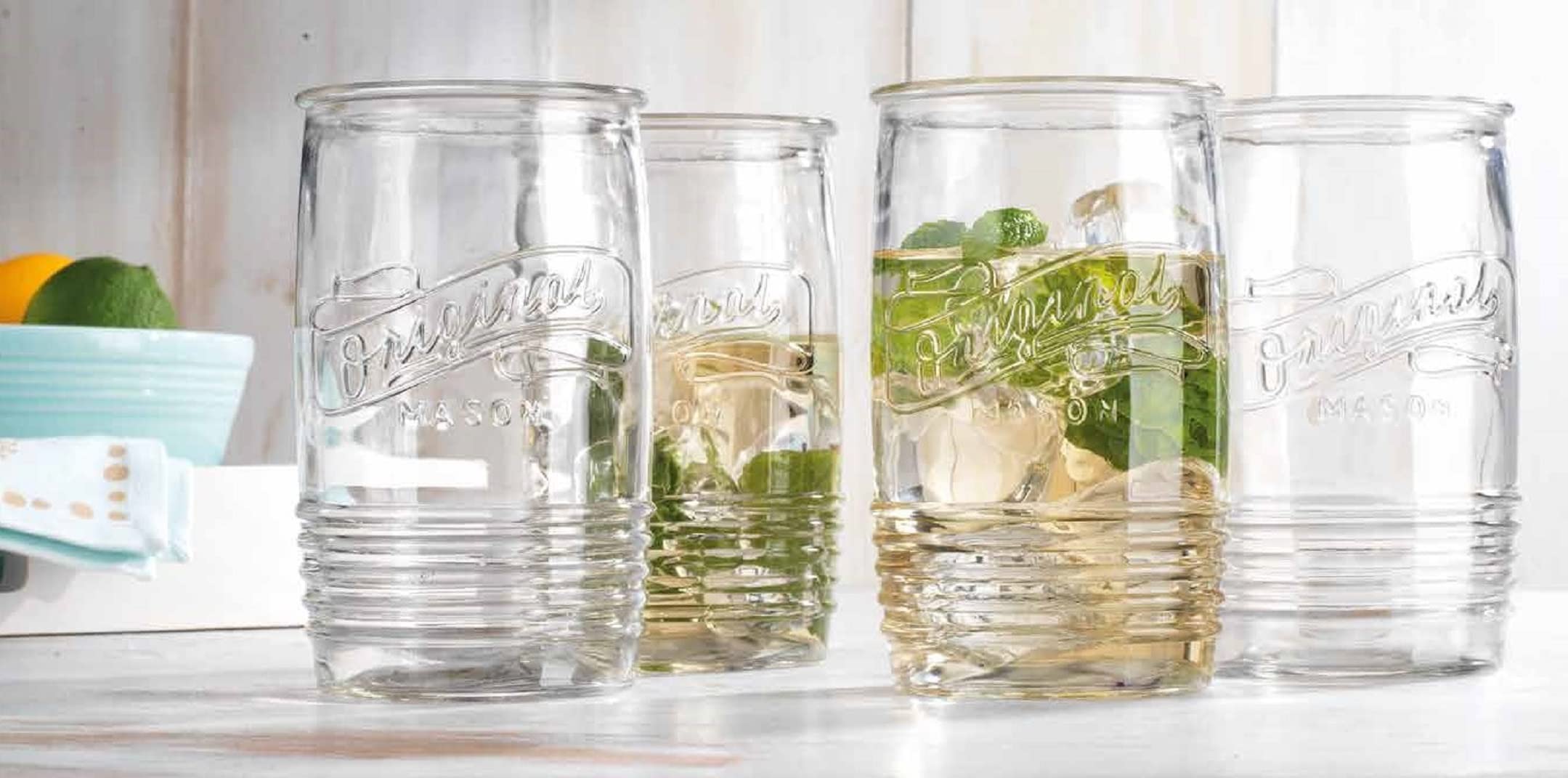 Glaver's Original Mason set ideal for water, juice, beer at home.