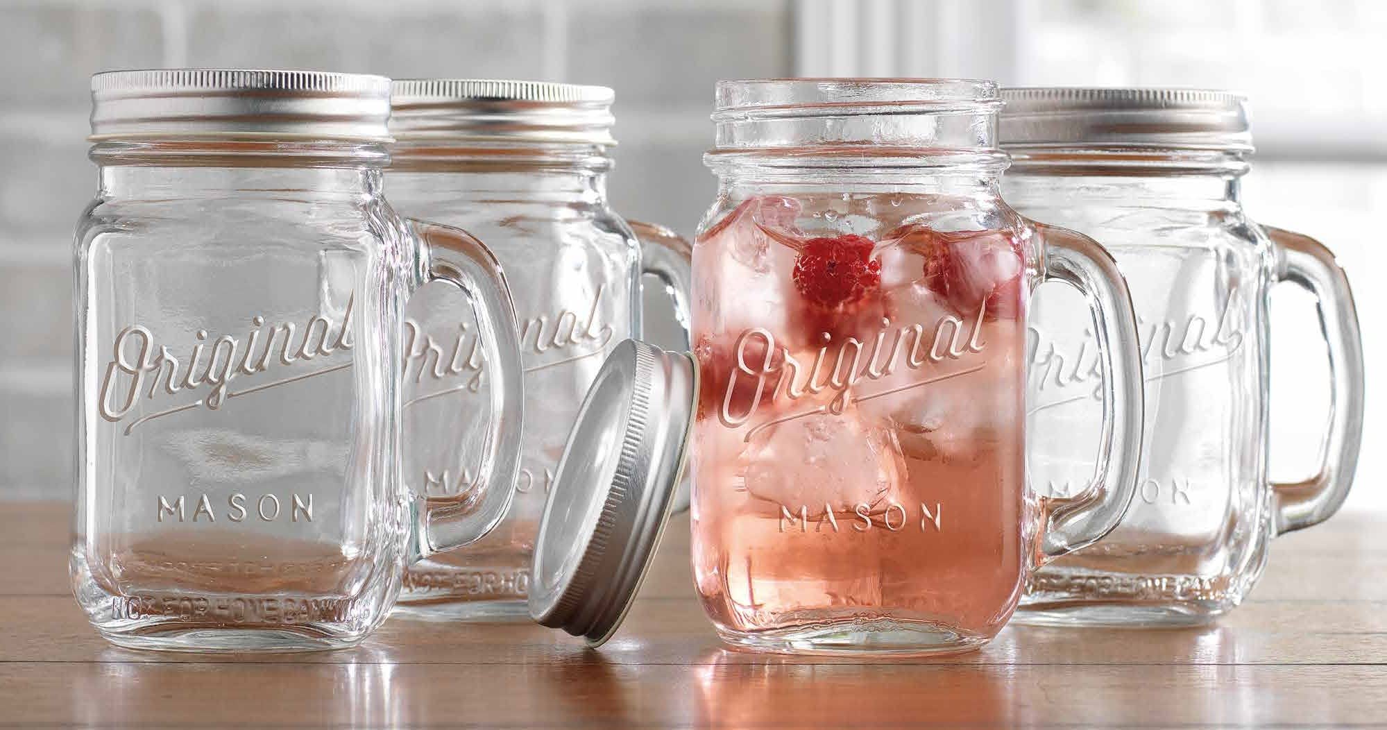 Glaver's wide-mouth-mason-jar-mug makes room for fruit and herbs.