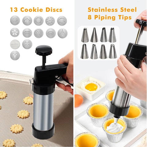 GleeAnt cookie press assembly showing easy disassembly and cleaning access.