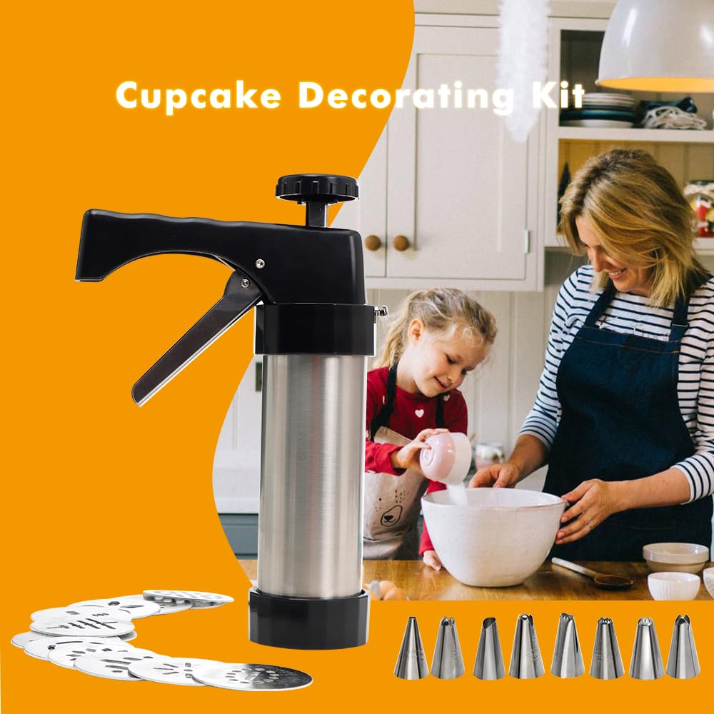 GleeAnt cookie press kit with 13 discs for diverse cookie shapes.
