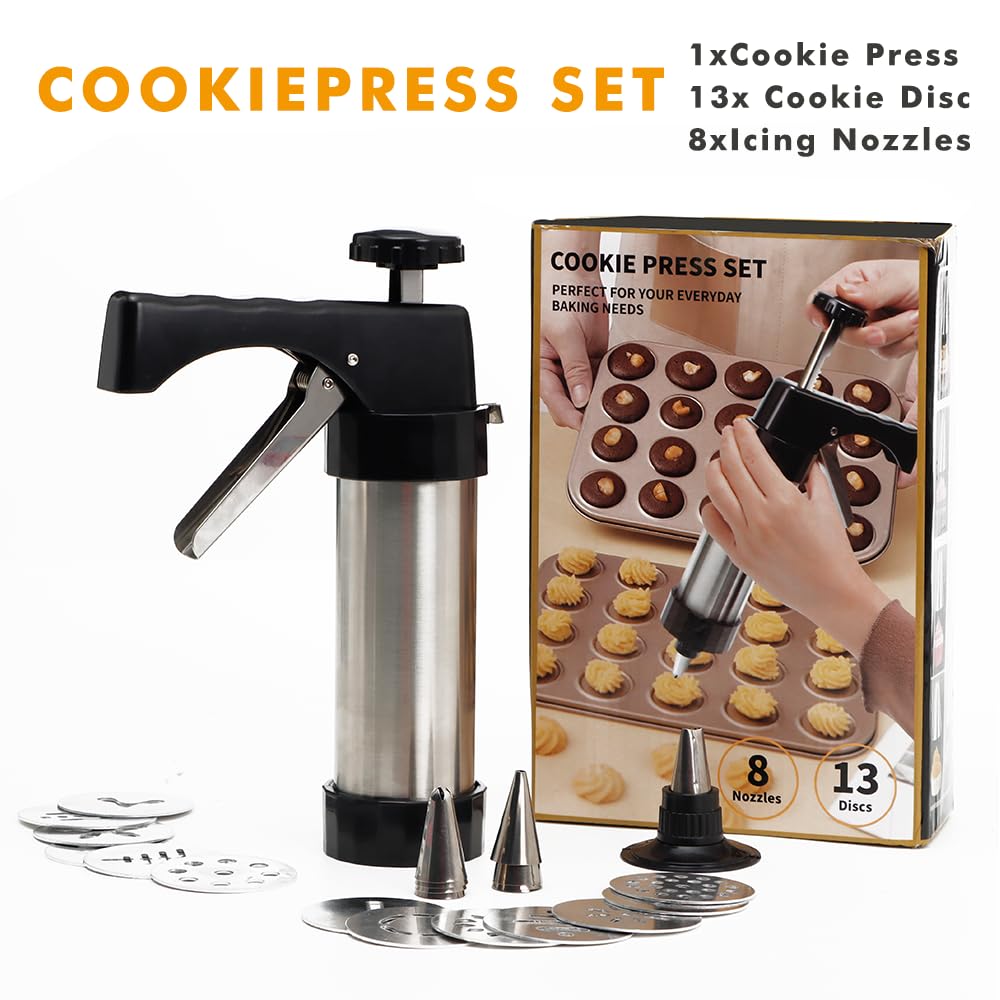 GleeAnt cookie press kit configuration illustrating a complete decorating toolkit.