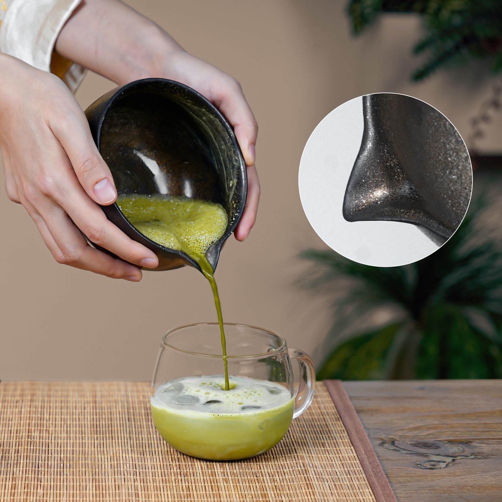 GleeNflux tea mat image illustrating tidy workstation during whisking