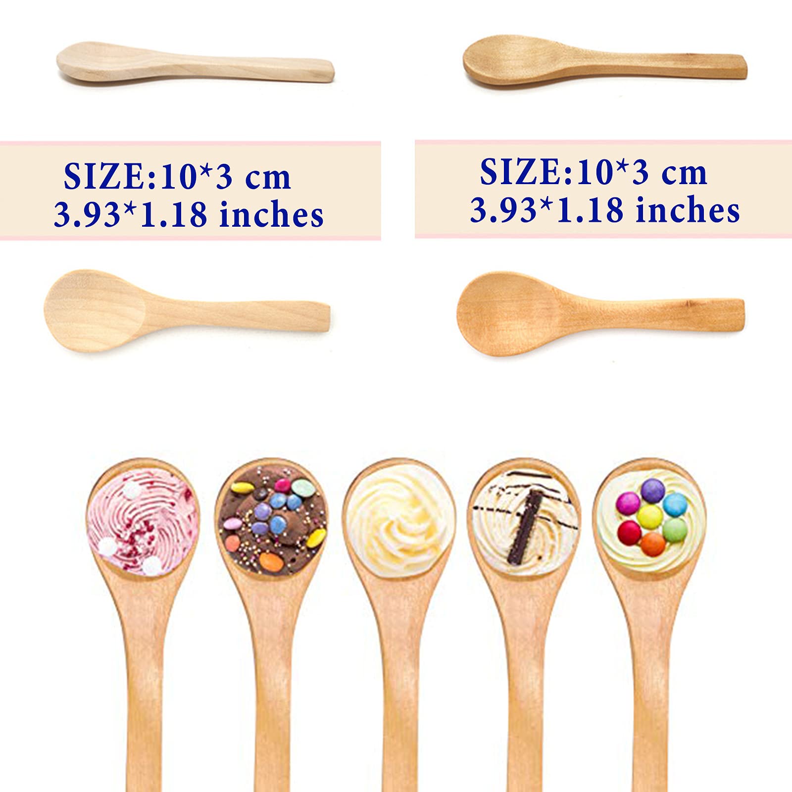Close-up of Gleihow wood grain on mini spoons highlighting natural finish