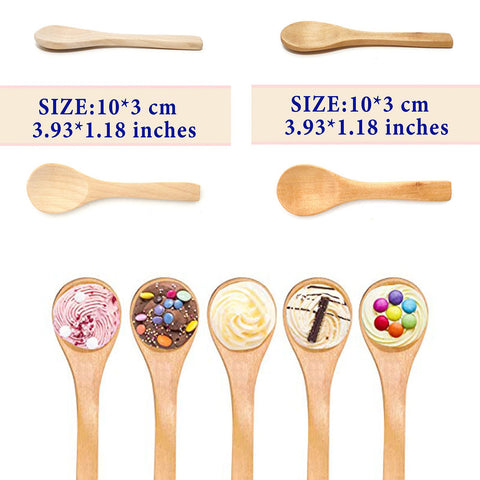 Close-up of Gleihow wood grain on mini spoons highlighting natural finish