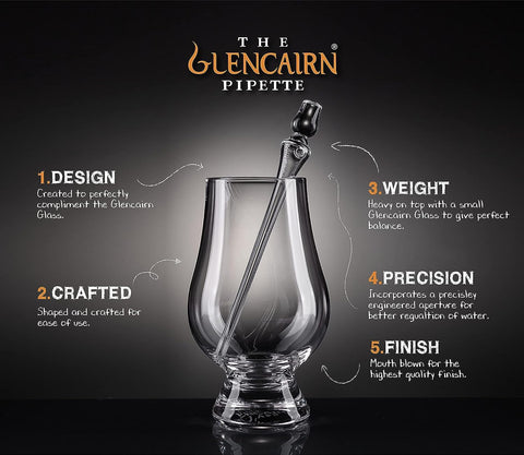 Weighted top cap with a miniature Glencairn glass supports comfortable handling.