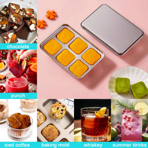 Stackable lid design keeps cubes clean and space-efficient.