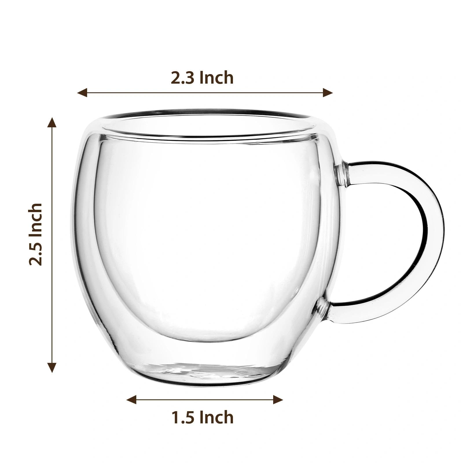 Glenkach double wall espresso glass with handle highlighting heat resistant comfort for hot drinks
