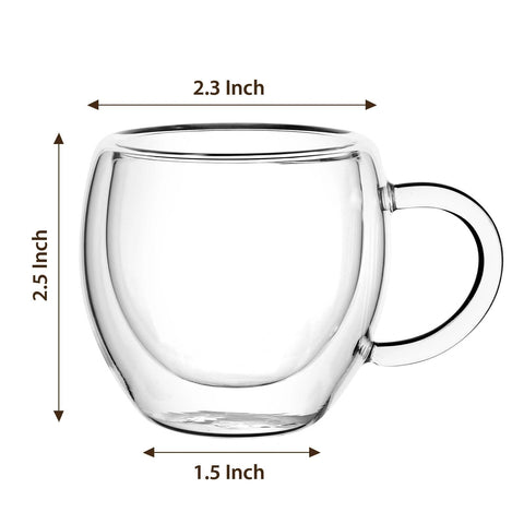 Glenkach double wall espresso glass with handle highlighting heat resistant comfort for hot drinks