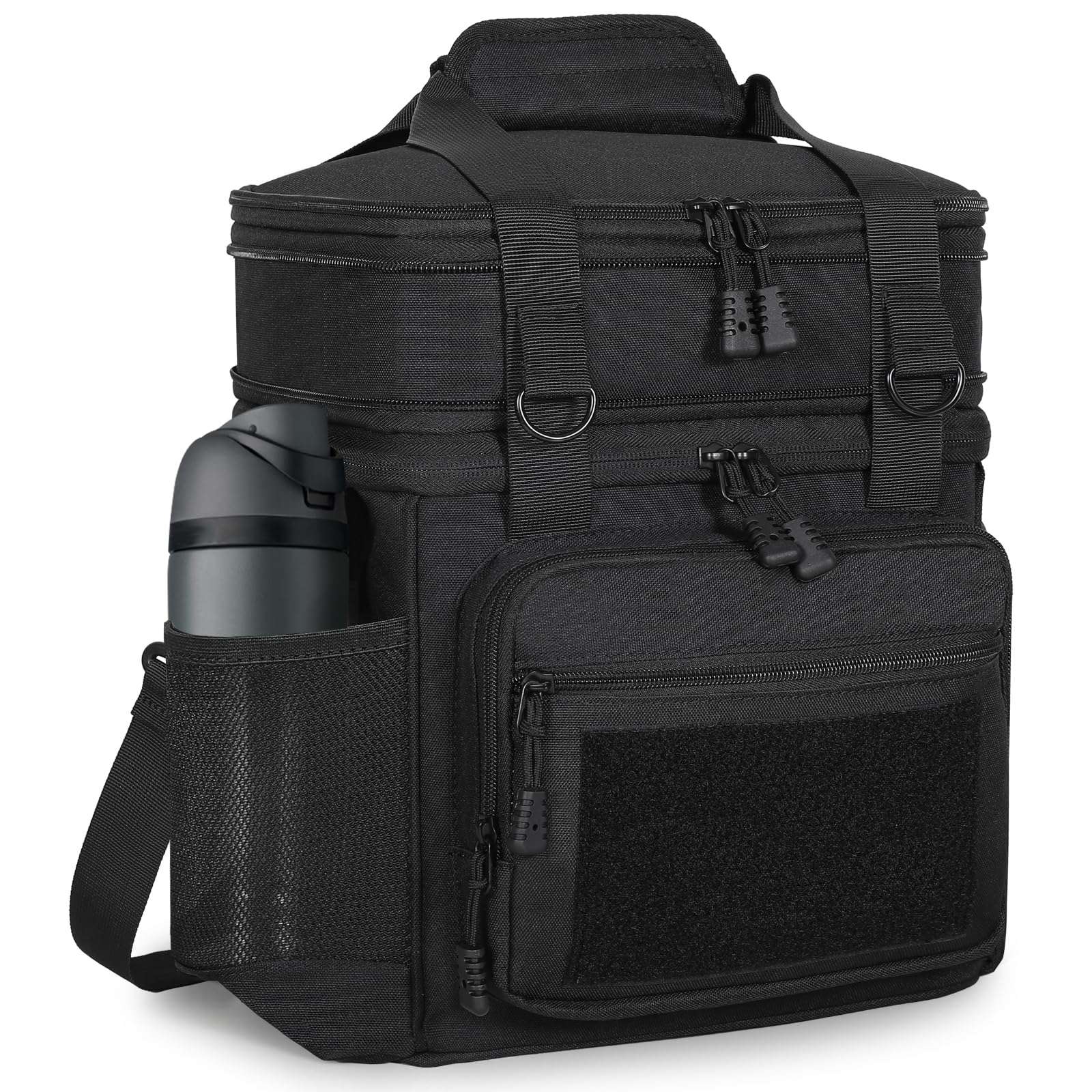 GLENKEY double deck lunch box top compartment expanded for extra storage and organization