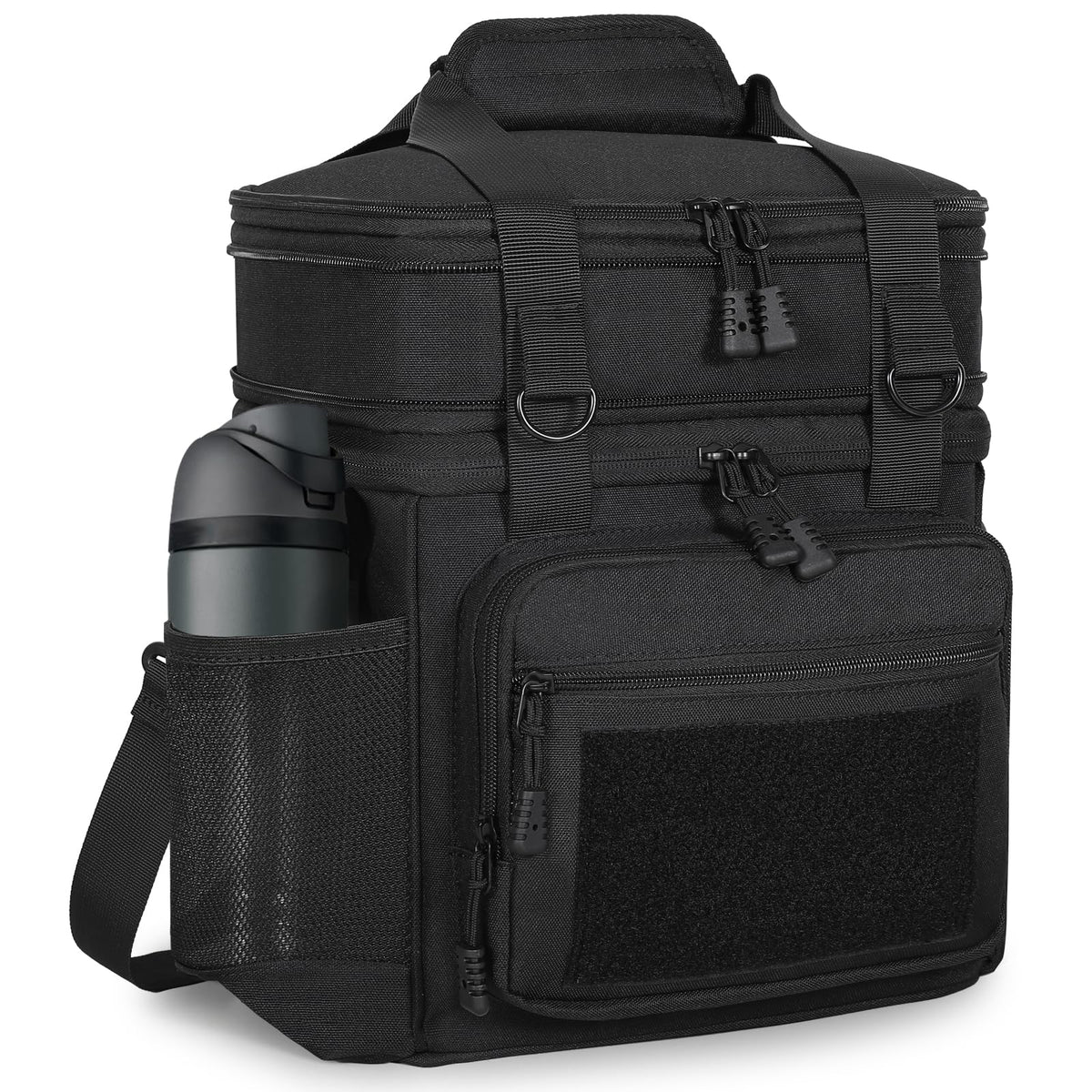 GLENKEY double deck lunch box top compartment expanded for extra storage and organization