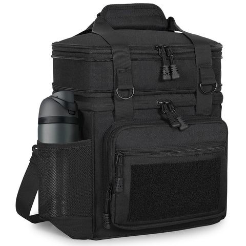 GLENKEY double deck lunch box top compartment expanded for extra storage and organization