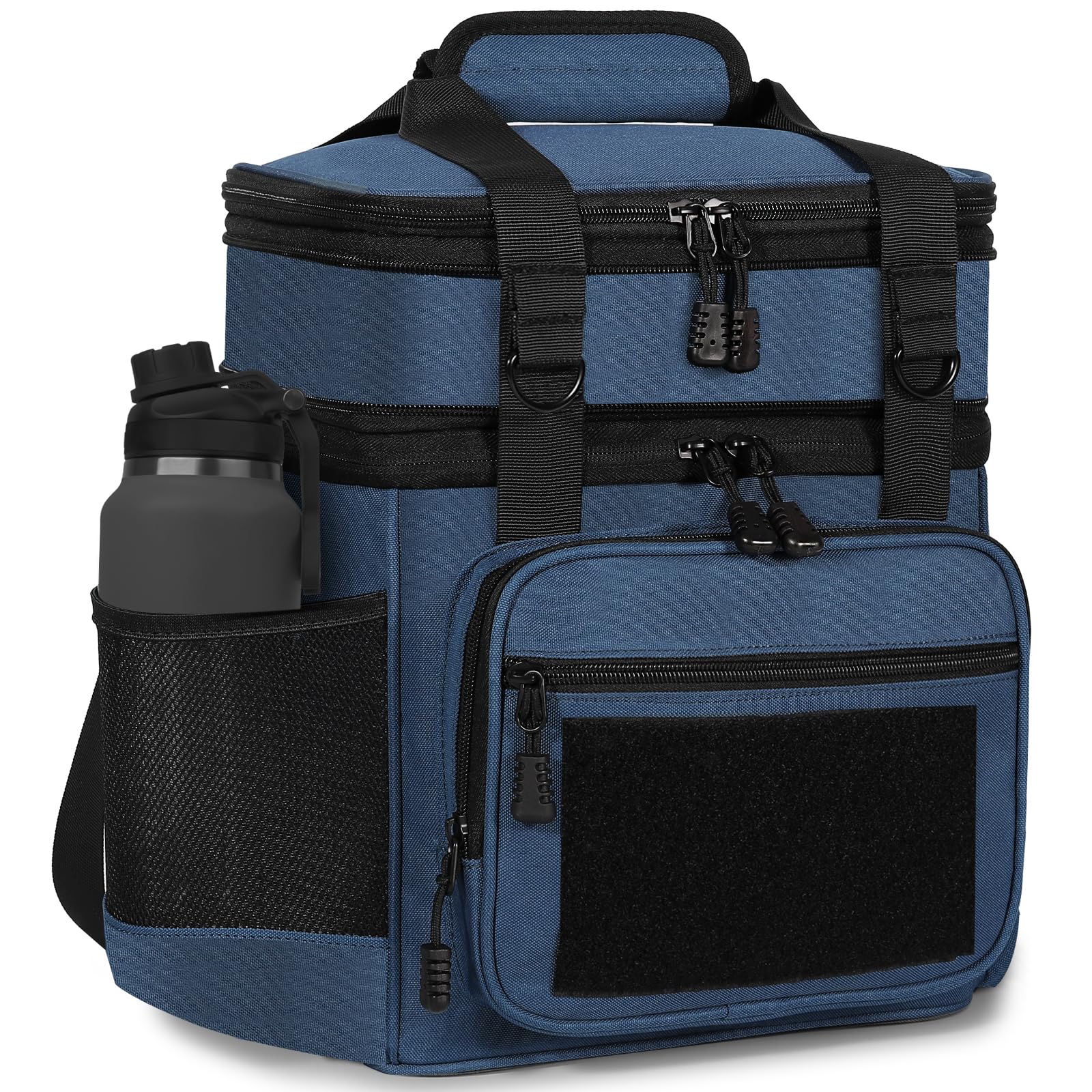 GLENKEY double deck lunch box with top expandable compartment for extra capacity during workdays