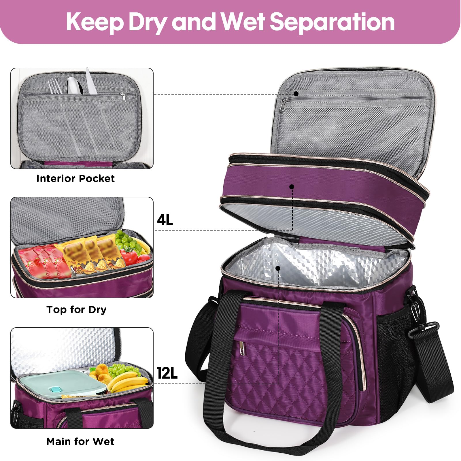 GLENKEY double-deck design showing two compartments for organized cold and warm foods.