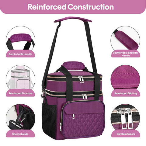 Leakproof seams keep contents contained, even when the bag is carried on trips.
