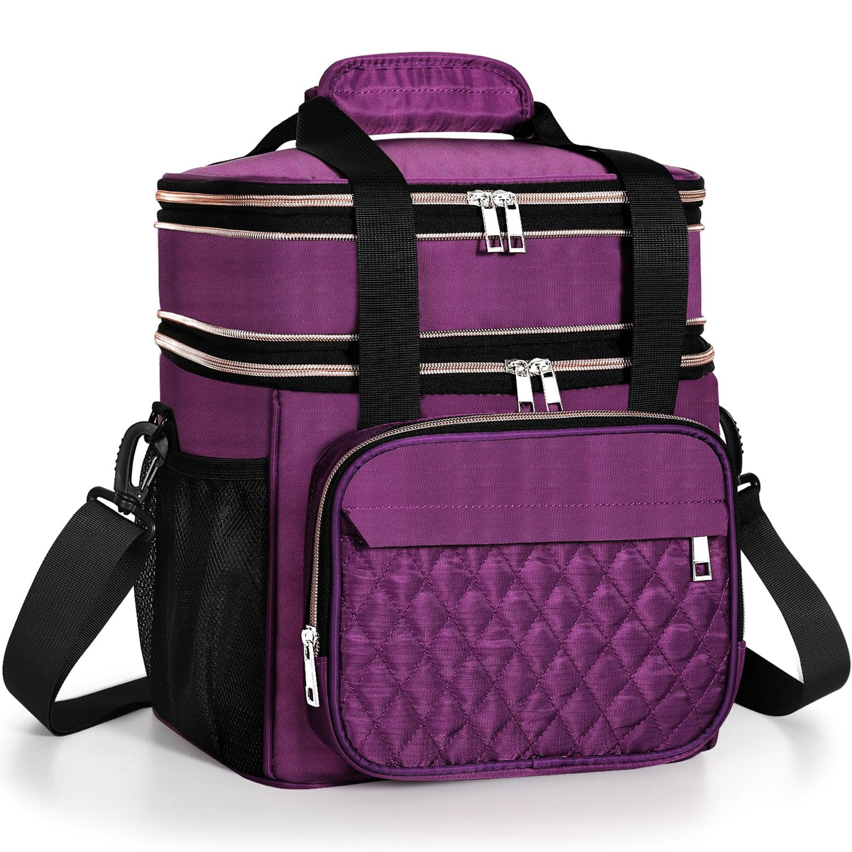 GLENKEY expandable lunch box top compartment expanded for extra space, ideal for workday meals.